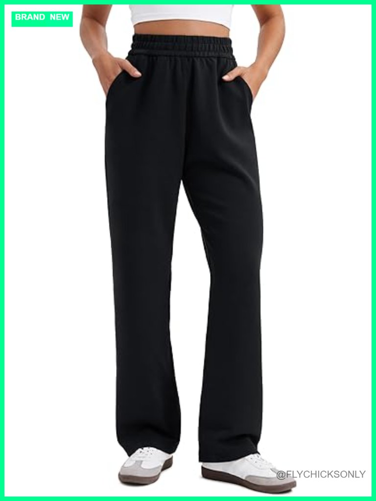 Softaura Straight Leg Sweatpants High Rise Loose Fit Lounge Travel Pants With